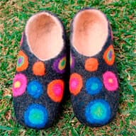 Black Alpaca Felt Slippers