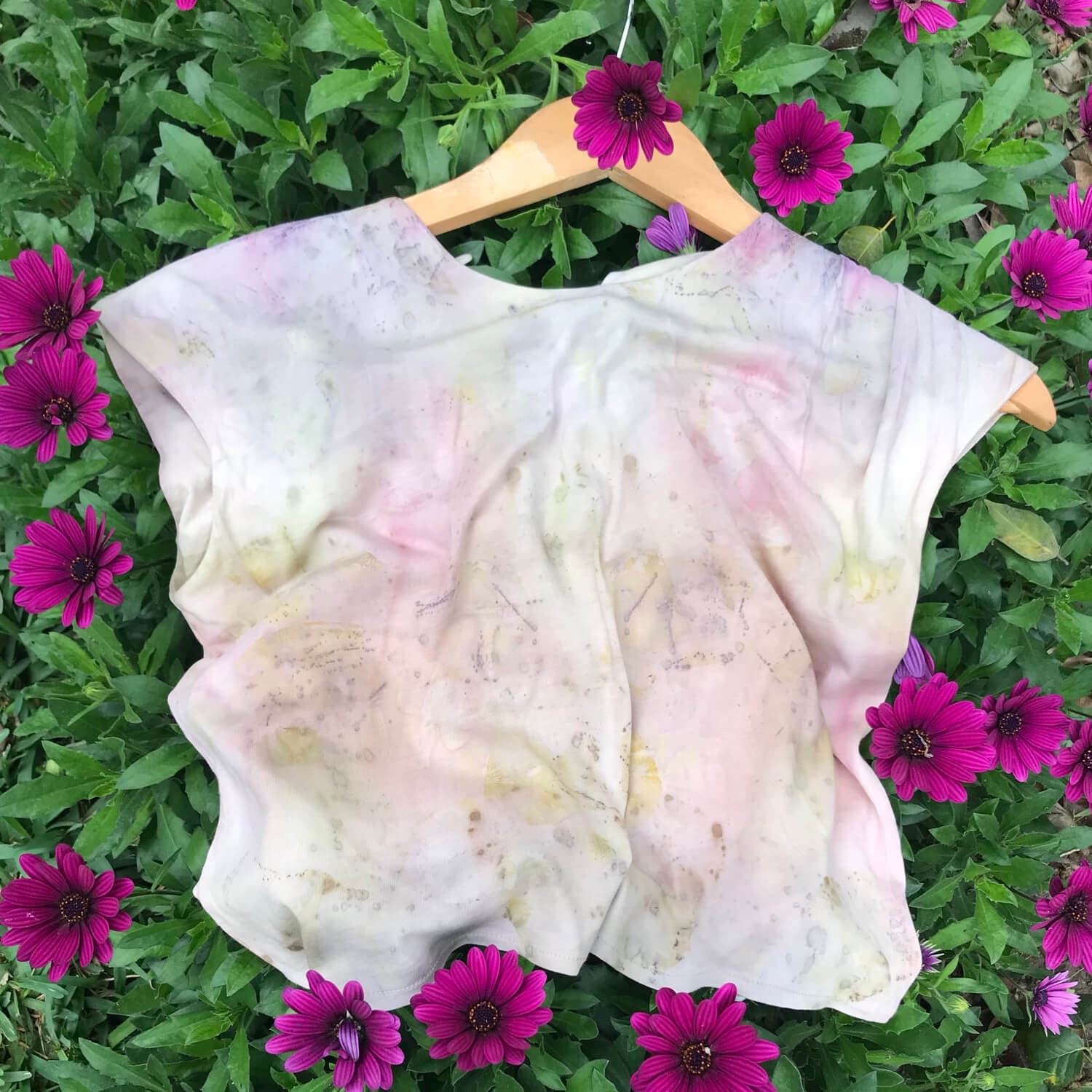 Organic Cotton Blouse Color Purple with Rose Tones