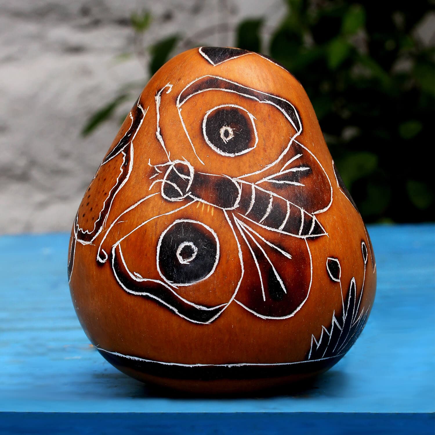 Flower and Butterfly Gourd Art