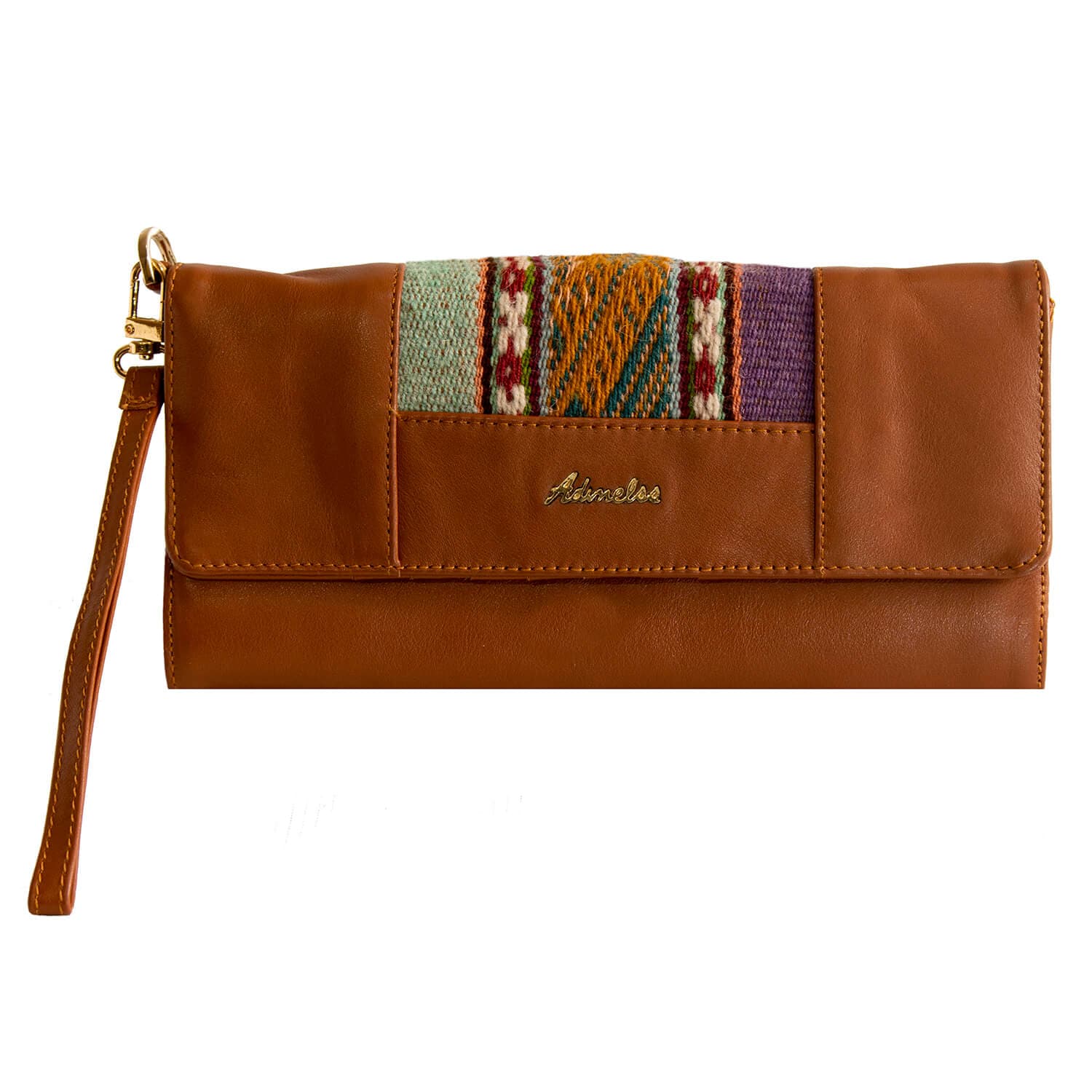 Handcrafted Leather Wallet with Woven Fabrics