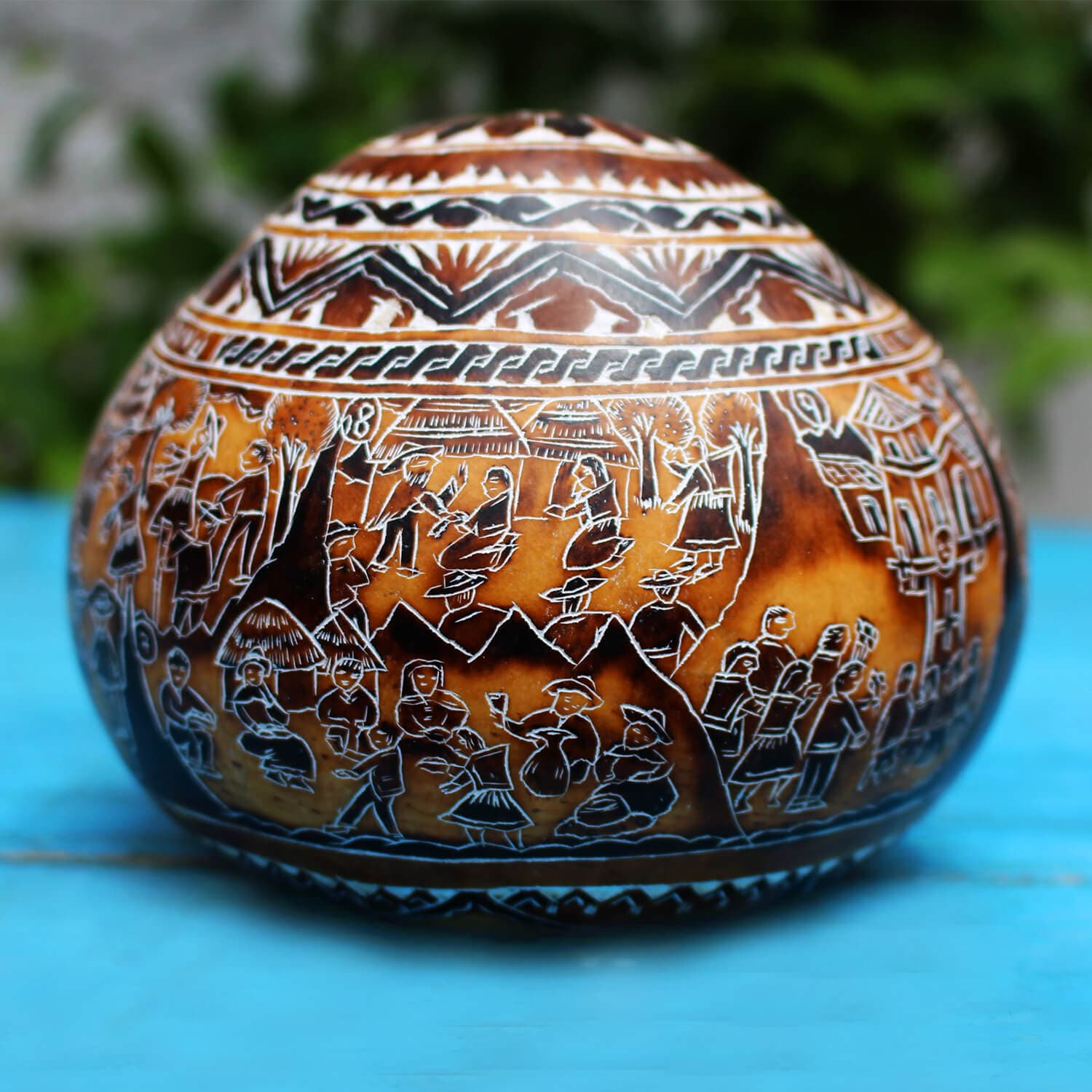 Peruvian Wedding in a Carved Gourd