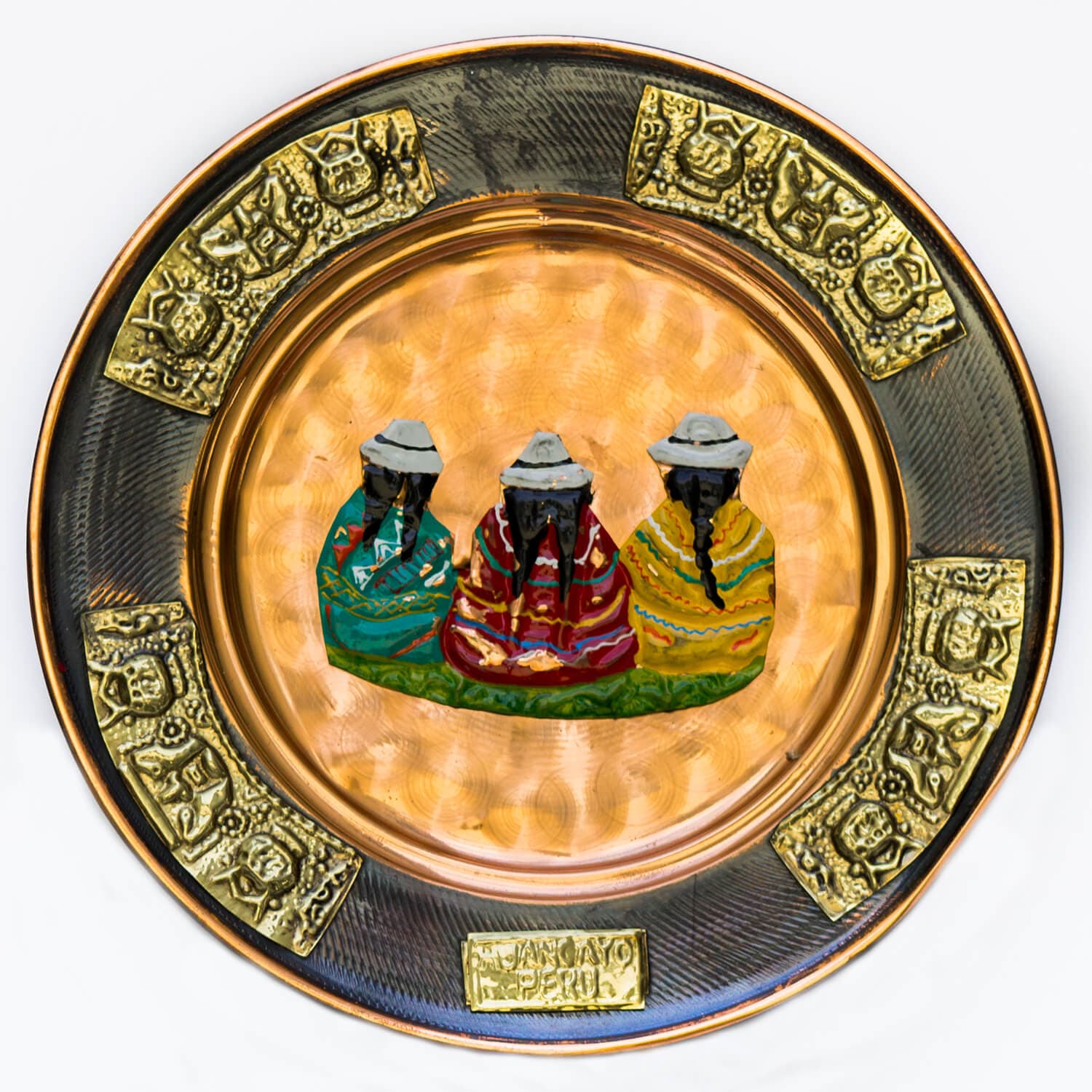 Peruvian Wall Plate with Andean Women Motif