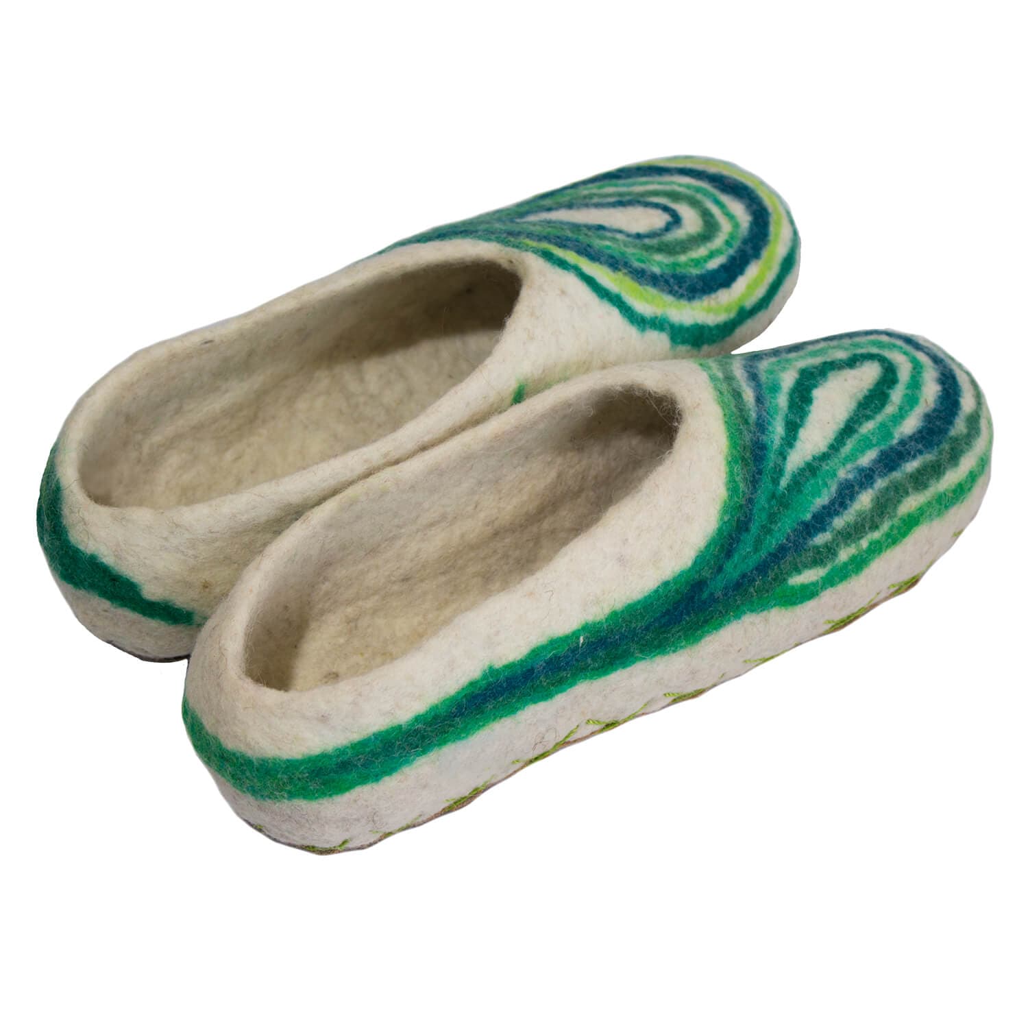 White Felt Slippers for Women